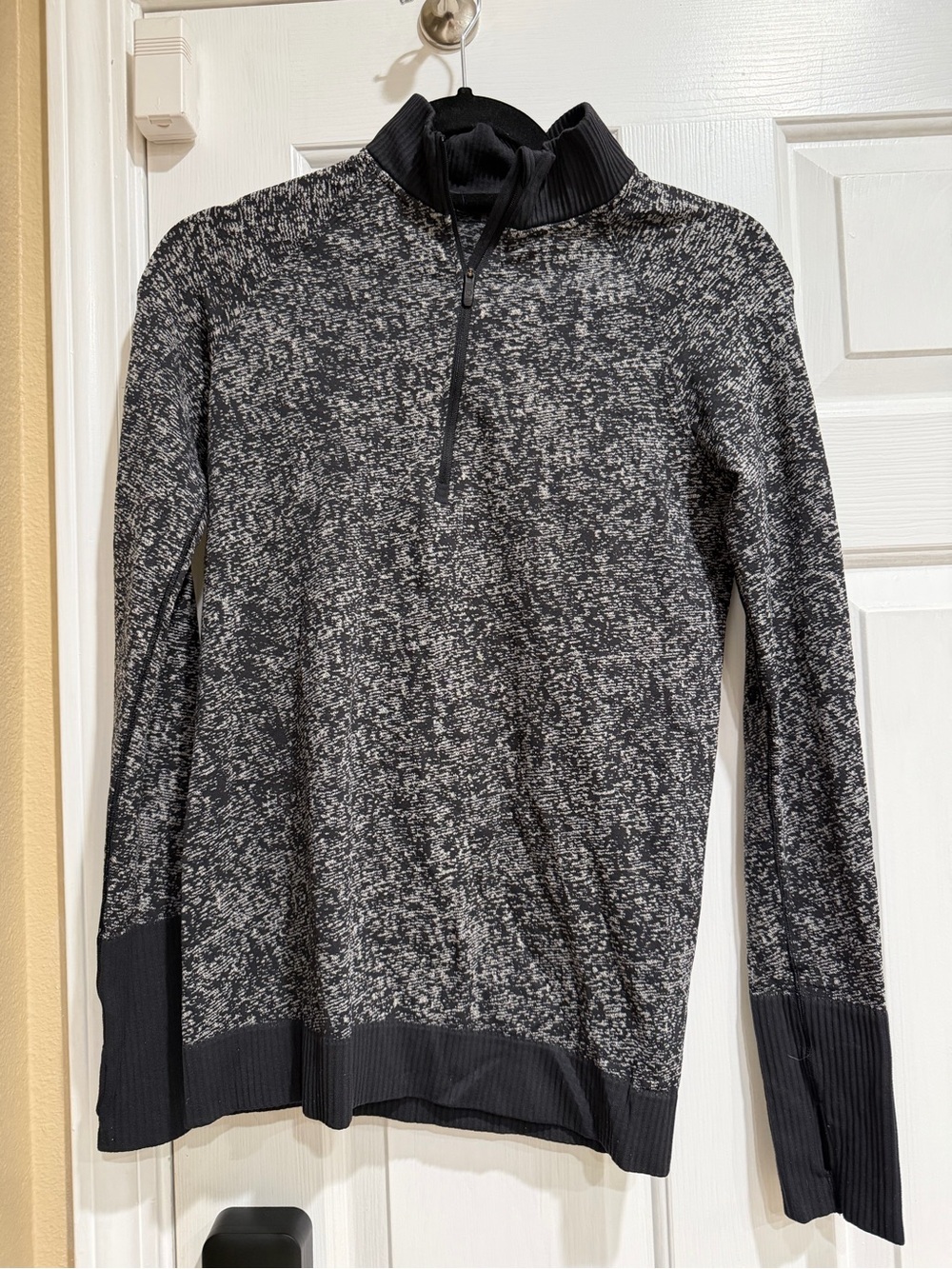 lululemon athletica Black & Gray Marled Half-Zip Sweater